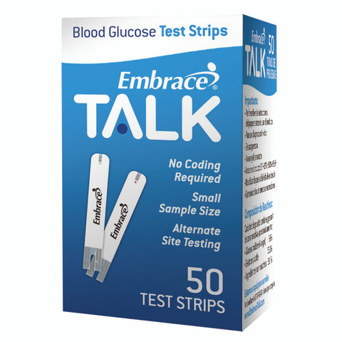 Embrace® TALK™ Blood Glucose Test Strips, 50ct